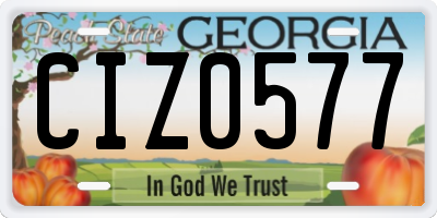 GA license plate CIZ0577