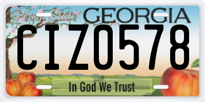 GA license plate CIZ0578