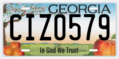 GA license plate CIZ0579