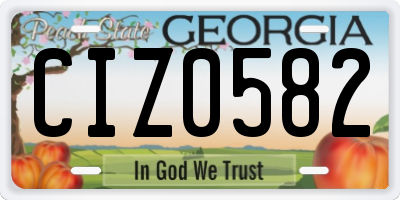 GA license plate CIZ0582