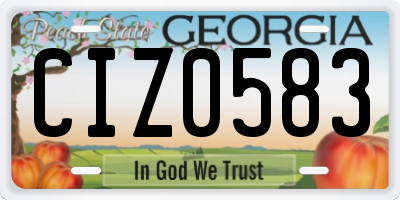 GA license plate CIZ0583