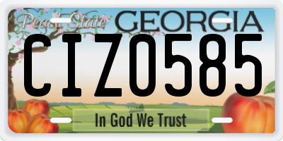 GA license plate CIZ0585