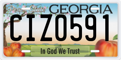 GA license plate CIZ0591