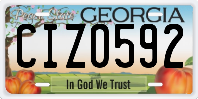 GA license plate CIZ0592