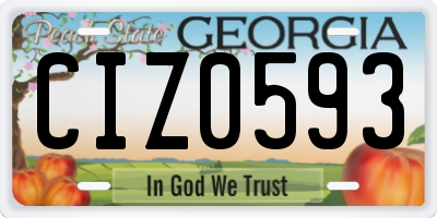 GA license plate CIZ0593