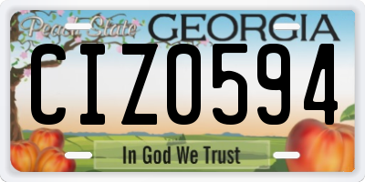 GA license plate CIZ0594