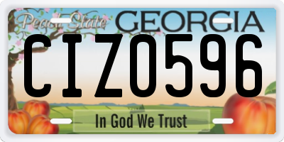 GA license plate CIZ0596