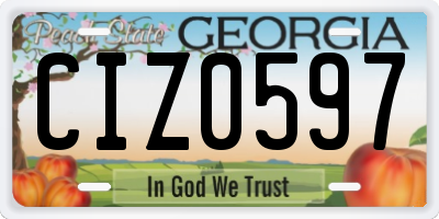 GA license plate CIZ0597