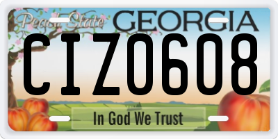GA license plate CIZ0608