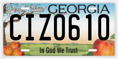 GA license plate CIZ0610