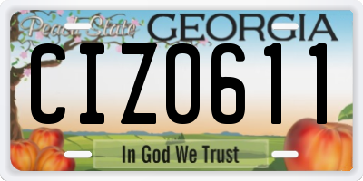 GA license plate CIZ0611