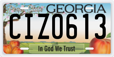 GA license plate CIZ0613