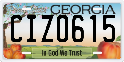 GA license plate CIZ0615