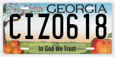 GA license plate CIZ0618
