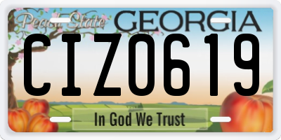 GA license plate CIZ0619