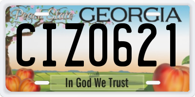 GA license plate CIZ0621
