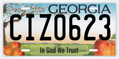 GA license plate CIZ0623