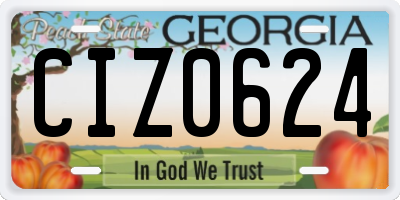 GA license plate CIZ0624