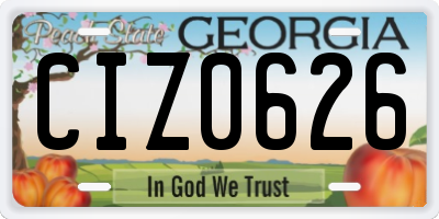 GA license plate CIZ0626