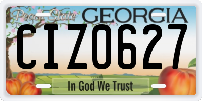 GA license plate CIZ0627