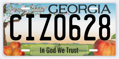 GA license plate CIZ0628