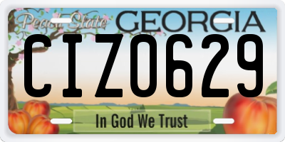 GA license plate CIZ0629