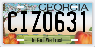 GA license plate CIZ0631