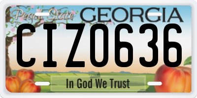 GA license plate CIZ0636