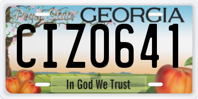 GA license plate CIZ0641