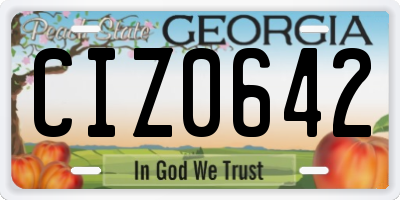 GA license plate CIZ0642