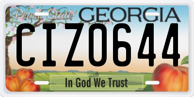 GA license plate CIZ0644