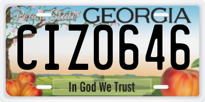 GA license plate CIZ0646
