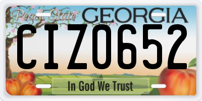 GA license plate CIZ0652