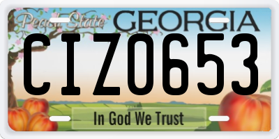 GA license plate CIZ0653