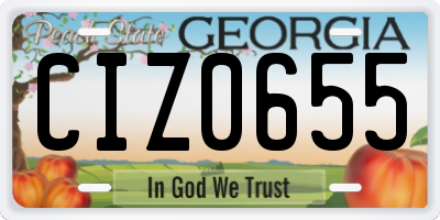 GA license plate CIZ0655