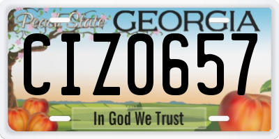 GA license plate CIZ0657