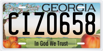 GA license plate CIZ0658