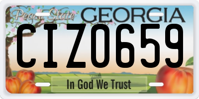 GA license plate CIZ0659