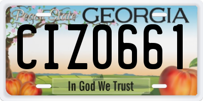 GA license plate CIZ0661