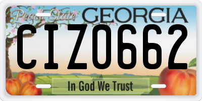 GA license plate CIZ0662