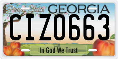 GA license plate CIZ0663