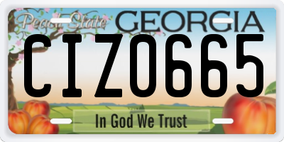 GA license plate CIZ0665