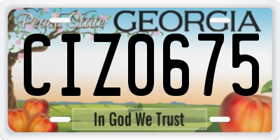 GA license plate CIZ0675