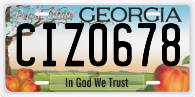 GA license plate CIZ0678