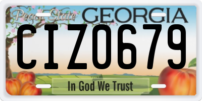 GA license plate CIZ0679