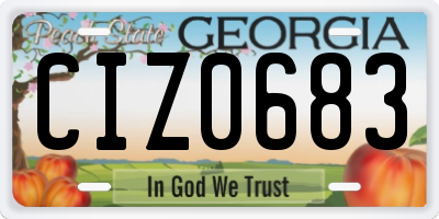 GA license plate CIZ0683