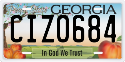 GA license plate CIZ0684
