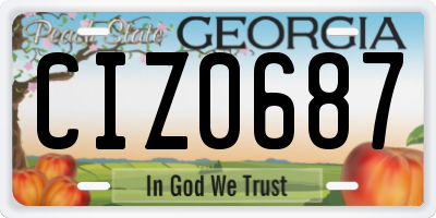 GA license plate CIZ0687
