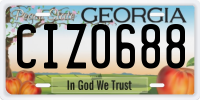 GA license plate CIZ0688