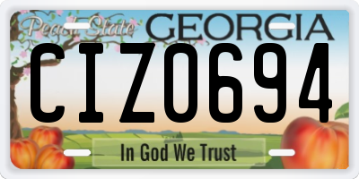 GA license plate CIZ0694